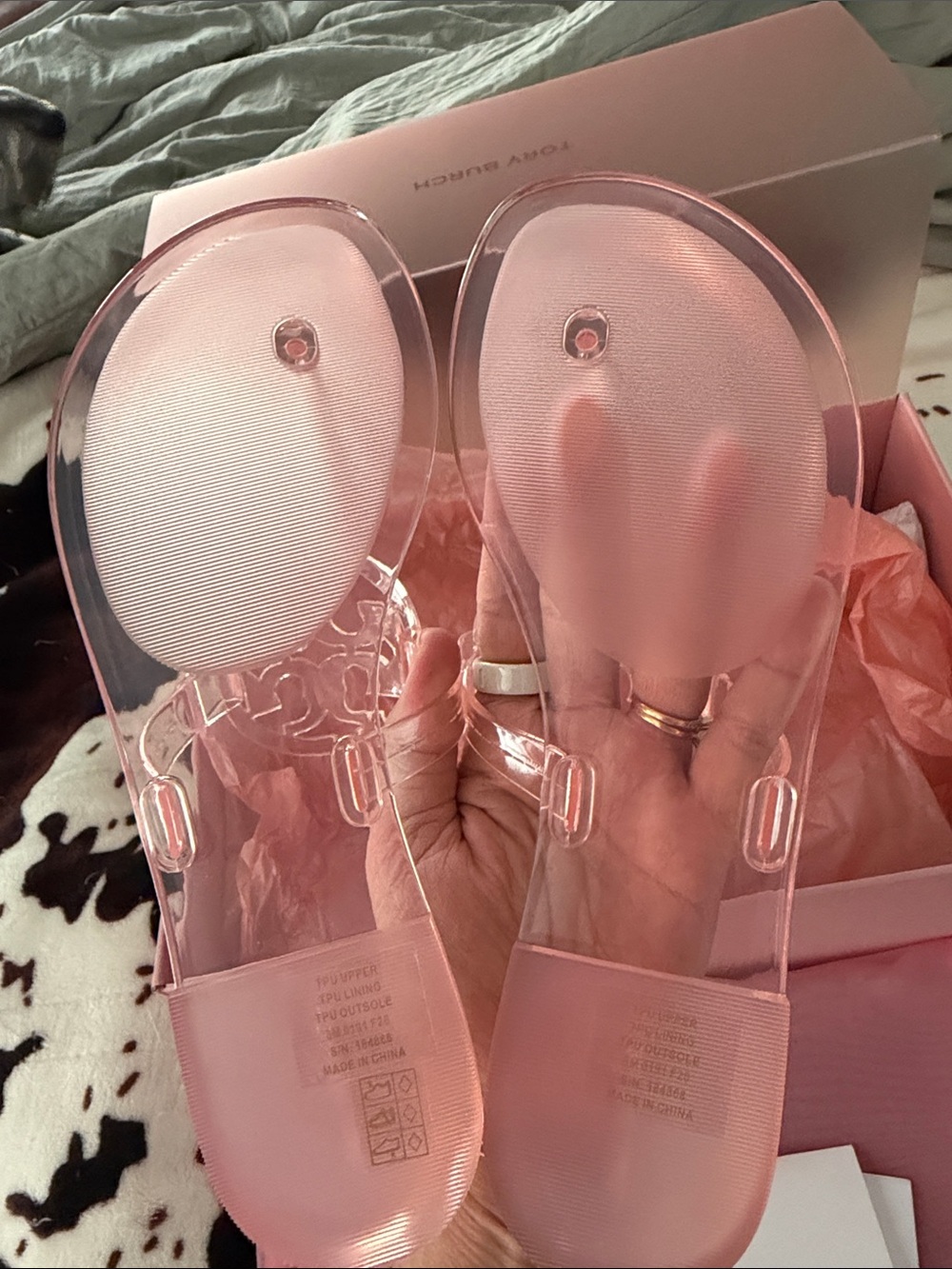 Tory Burch Transparent Pink Jelly Miller Thong Sandals - Picture 7 of 7